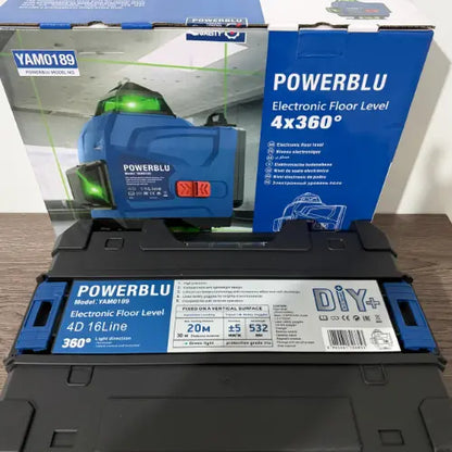 Niveau laser 16 lignes 4D 2 Batteries POWERBLUE