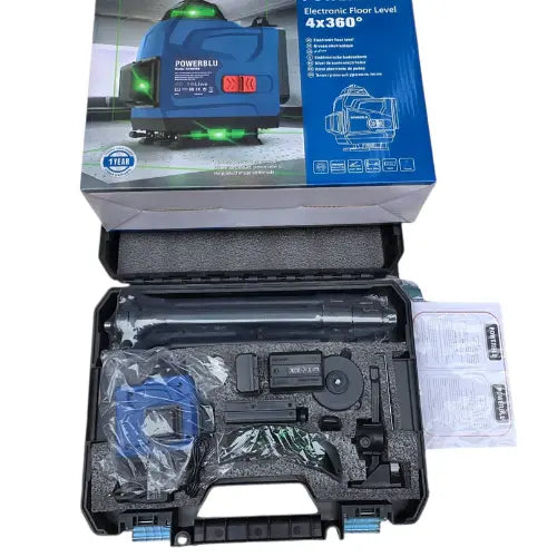 Niveau laser 16 lignes 4D 2 Batteries POWERBLUE